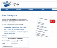Anmelden auf www.cwcity.de